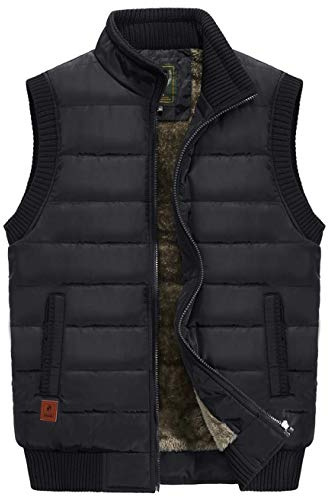 VtuAOL Herren-Oberbekleidung, Weste für Herren, Winter, Pufferwesten, Fleece-gefüttert, Outdoor, warme ärmellose Jacken