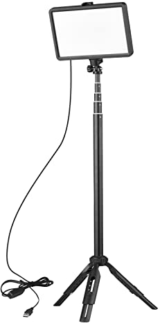 Andoer Kit de luz de Video LED USB 3200K-5600K Regulable + 1 * Trípode Extensible + 8 * Filtros de Color para transmisión en Vivo Grabación de Video Enseñanza de reuniones en línea