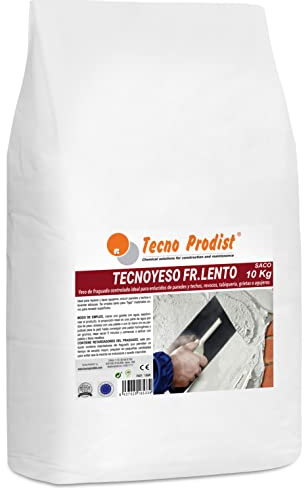 TECNO YESO LENTO de Tecno Prodist (SACO 10 Kg) Yeso de fraguado controlado. Ideal para enlucidos, revocos, tabiquería, grietas o agujeros