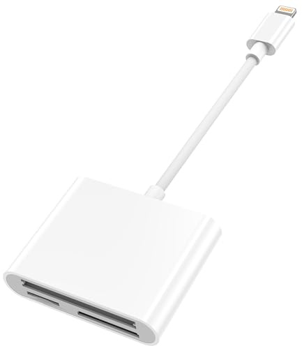Lecteur de carte SD CF compatible avec iPhone/iPad SD CF TF Lecteur de carte mémoire Adaptateur numérique Trail Game Camera Accessoires Pas besoin d'application