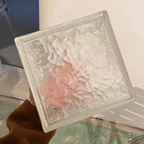 ZAQYCM Paves de Vidrio, Bloque de Vidrio Juego De 6 Tabiques De Bloques De Vidrio, Ladrillo De Bloque De Vidrio Ondulado Decorativo Transparente para Ventana/Puerta/Esquina, 19x19x8cm