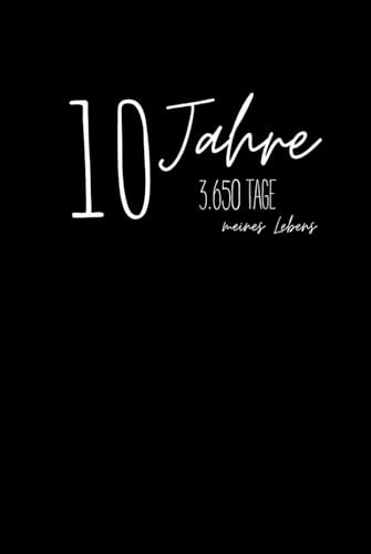 10 Jahresbuch; Tagebuch für 10 Jahre inklusive 29. Februar; jeden Tag 2 Zeilen; 366 Tage undatiert; schwarz; Hardcover; Journal; Geschenkidee; ... Wünsche; Ziele; Dankbarkeit / booksbyida