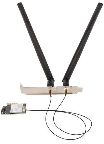 Scheda WiFi 6E 5374Mbps, Adattatore per Scheda di Rete PCIe Wireless Gigabit Bluetooth 5.2 Integrato, Supporta Windows 11, Windows 10, Linux, Chrome OS (Antenna staccabile)