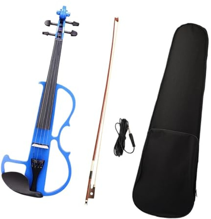 strumento violino Set Violino Elettronico Blu Silent Set Da Trasporto Silenzioso Con Custodia Per Archetto