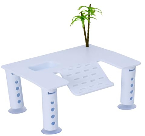 BESPORTBLE Square Turtle Drying Platform Assembly Climbing Plastic Floating Reptile Island for Aquariums Fish Tanks White