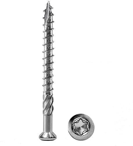 Zapados® Terrassenschrauben T-Dril INOX C1 Edelstahl C1 Torx 5 x 40-80 mm Terassenschrauben mit CUT-Spitze (500, 5 x 60mm)