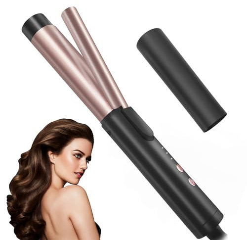 Mini Curling Tongs, Layhou Electric Hair Curling Iron 25mm Portable Hair Curler Adjustable Temperature Hair Styling Tool with Heat-Resistant Sleeve 360° Rotating Cord for Women and Girls