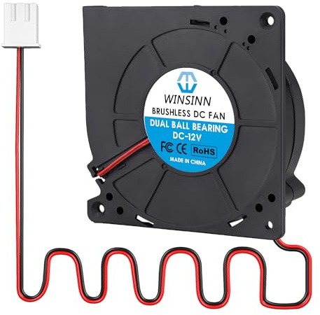 WINSINN DC 120mm Gebläse Lüfter 12V 12032 Doppelkugellager 12 Volt Lüfter Gebläse bürstenlose Kühlung 120x32mm 2PIN