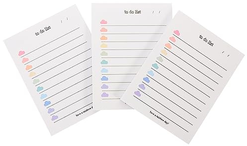 NUOBESTY Notizbuch to Do 3 Stück-Pack Kompakter Notizblock aus Papier Glatt zum Schreiben Multifunktions to Do Pad für Schüler und Jugendliche