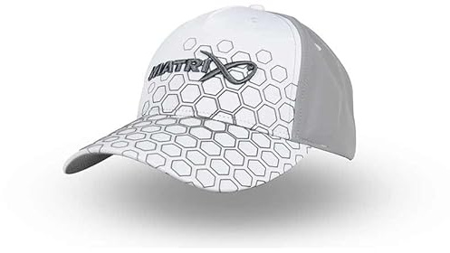 Fox Matrix Hex Print Baseball Cap White - Angelcap, Cappy für Angler, Anglercap