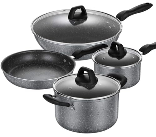 Kitchen Cookware Sets, Set of 4 Nonstick Cookware Set Induction Pots and Pans Sets Frying Pan Saucepan Stock Pot for Home Cooking Set Cooking Pots