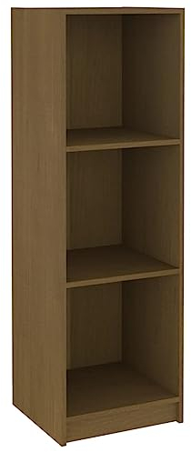 Bücherregal Standregal freistehendes Büroregal Aktenregal Aufbewahrungsregal Raumteiler Lagerregal für Wohnzimmer, Honigbraun 40x30x199 Massivholz Kiefer