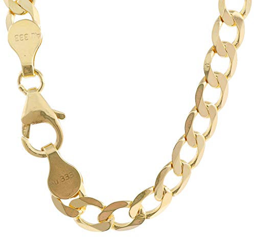 hoplo holzenplotz Goldkette Panzerkette Halskette Breite 5,0 mm weit 333-8 Karat Gold, Kettenlänge:21 cm Armkette