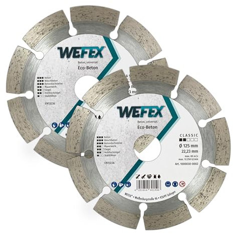 Spar-Set: 2 Stk. WEFEX Diamant-Trennscheibe Eco-Beton 125 mm x 22,23 mm für Betonprodukte & Steine
