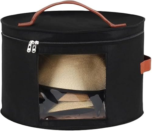 Hutschachtel, Hutboxen für Damen, Aufbewahrung, Reisehutbox, groß, rund, Hut-Organizer, Cowboy-Kappen, Aufbewahrung, faltbare Hutbox mit Deckel, Hut-Aufbewahrungstasche für Damen, Mützen,