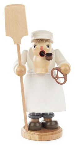 Rudolphs Schatzkiste Räuchermann Bäcker mit Schaufel und Brezel BxHxT 7x16x6,5cm NEU Rauchmann Räucherfigur Miniatur