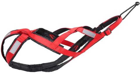 AYWTIUN Schlittenhundegeschirr Hundeschlittengeschirr Haustiergewicht Ziehen Schlittengeschirr Mushing X-Back Geschirr for große Hunde Husky Canicross Skijöring Scootering(Red,3XL)