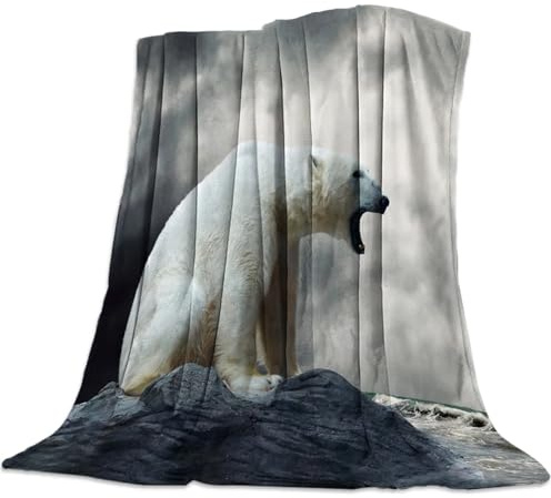 XGTEAHHC Coperta in pile per letto e divano, divertente, coperta portatile in morbida flanella (bianco, 150 x 200 cm)