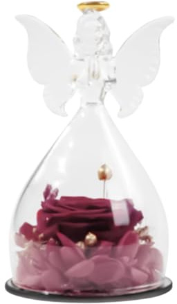 Rosa Preservada: Regalos Inolvidables, Figuras De Ángel Con Rosa En El Interior, Representación De Vínculo Eterno, Decoración Del Hogar De Rosas Reales, Flores Hechas A Mano Para El Día De La Madre, N