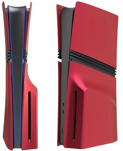 Faceplate for PS5 Pro, Dust Case Replacement Face Plates - Red (Disc Edition)