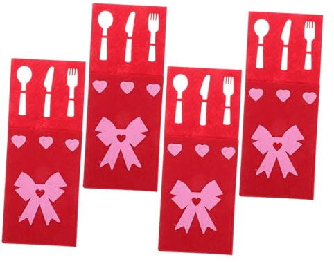 MUSISALY Besteckset Mit 4 Teilen Bestecktasche Für Valentinstag Hochzeit Mit Herz-design Zum Schutz Aufbewahrung