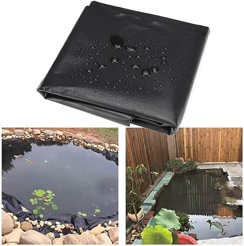 Revestimiento para Estanque de 5 m x 10 m, Resistente, 0,20 mm de Grosor, Flexible, Color Negro, para estanques de Peces, paisajismo Exterior, Fuentes, Arroyos y Corrientes de Agua