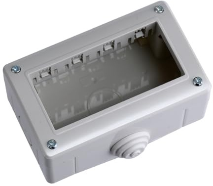 Scatola a montaggio esterno, 4 Moduli/posti, Compatibile con BTicino Matix, IP40 per interno, Grigio, Custodia, Contenitore da parete porta frutti, per interruttori/prese, con passacavi