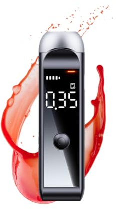Alcootest Portable Certifié CE, Alcool Test Portable Numérique Sans Bec Haute Précision avec Puce Intelligente, Charge USB-C, Alcootest Professionnel pour Voiture, Usage Personnel et Famille