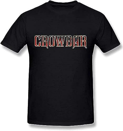 Crowbar Band Graphic Printed T-Shirt Fashion Mens Tee Black(Medium)