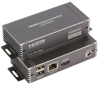 Extender KVM HDMI 60M Extender HDMI con controllo KVM USB RJ45 60M su Cat5e/Cat6 POC con supporto per tastiera e mouse USB per PC