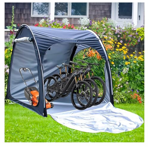 Fxiaobin Box Biciclette può Essere Giuntato Box Biciclette per Mobili da Giardino,Biciclette,Moto Garage Moto Box per Moto da Esterno,Black