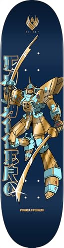 Powell Peralta Steve Caballero Gundam Flight Skateboard Deck, Blue/Gold Foil, 8.5 x 32.08