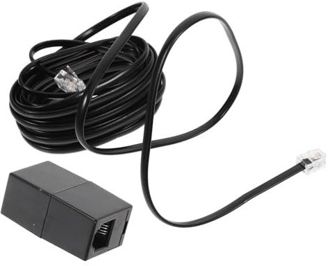 Uonlytech Kit de Cables Telefónicos con Clips Duraderos y Grapas para Organización y Fijación Compatible con Líneas Fijas y Dispositivos Estándar Negras para Gestión