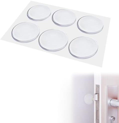 Dreamil 6 Stück Türstopper Transparent Runde 40x10mm, Selbstklebend Gummipuffer Wände Türklinkenpuffer Türpuffer Wandschutz Türklinke Silicone Door Stopper Schalldämpfer für Bad Wand Türgriff Tür
