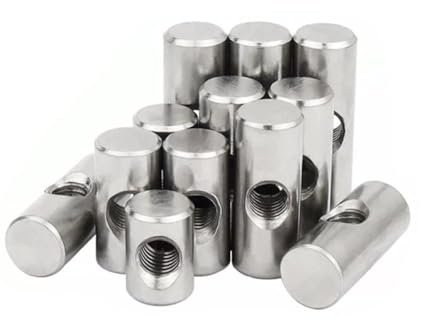 Dadi a barilotto, dado scanalato, 10 pezzi bulloni a barilotto perno a croce con scanalatura for letto o sedia foro orizzontale dado M6 M8 L=11mm-17mm(D10L16 x M6)