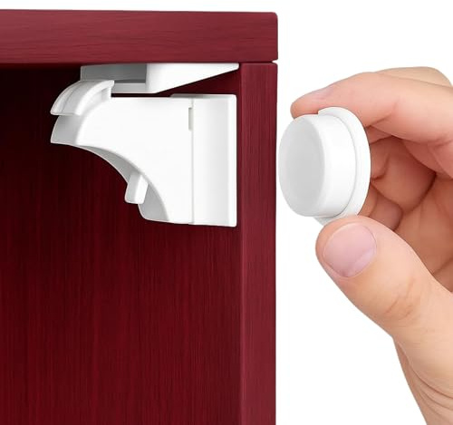 Kindersicherung schrank 20er Set inkl. 3 Schlüssel - Magnetisches Schrankschloss – Unsichtbare Kindersicherung für Schränke & Schubladen – Ohne Bohren, Stark & Zuverlässig, Baby Schutz (20 Stück)