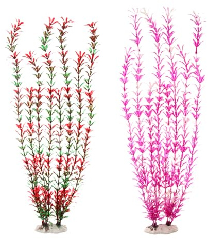 MHADBKH Künstliche Aquarium-Dekoration, realistische hohe Wasserpflanze, Gras mit Keramikbasis, Unterwasserlandschaft, Aquarium-Dekoration