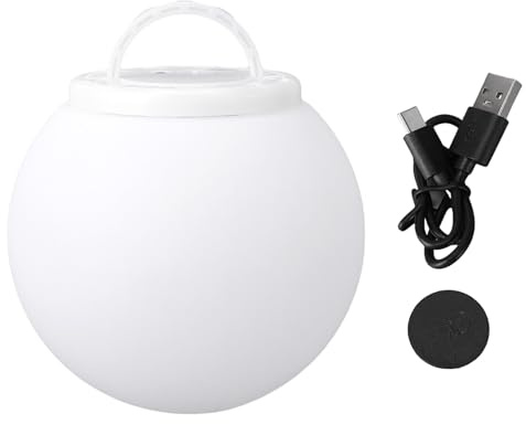 Jectse Wiederaufladbare LED-Kugelleuchte 5,9 Zoll, 7 Lebendige Farben mit Glattem Verlaufsmodus, 10 M Wasserdicht, Typ-C-Aufladung, LED-Kugellampe mit Griff, für Schwimmbadzubehör