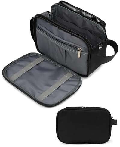 FitDA Toiletry Bag for Men, Large Travel Wash Bag with Handle | Large Travel Toiletry Bag With Handle For Toiletries, Shaving And Bathroom Essentials For Gym, Camping And Holidays