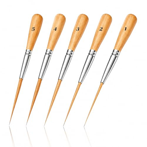 5PCS Long Liner Brush Set for Fine Detailing, Artist Brushes Suitable for Face Paint Brushes, Oil Paint Brushes, Model Paint Brushes and Watercolour Brushes for Precise Line Work