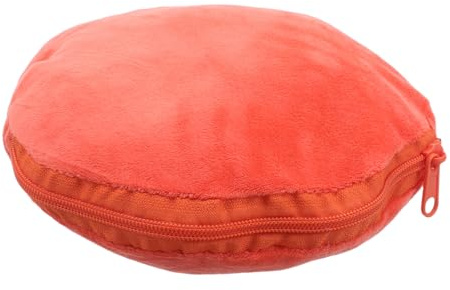 DECOMELODY Étui Chauffe-Mains Rond 20 CM Orange en Tissu Doux Anti-Peluches et Isotherme Fermeture Éclair, Housse Isolante Anti-Brûlures pour Bouillotte, Protection Thermique pour Hiver,