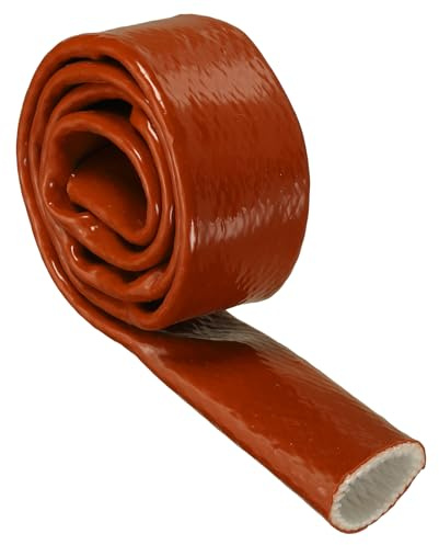 QUARKZMAN Fascia Termica In fibre Di Vetro Rivestita In Silicone, 25mm x 1m Guaina Antincendio Protettiva Termica Per Linee Di Tubi Automobilistici Cablaggi Elettrici