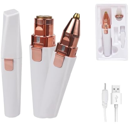 Epilatore viso 2 in 1, epilatore per sopracciglia, rifinitore per sopracciglia ricaricabile e rasoi per il viso per donne, mini epilatore portatile, rasoio elettrico, rifinitore per labbra, viso