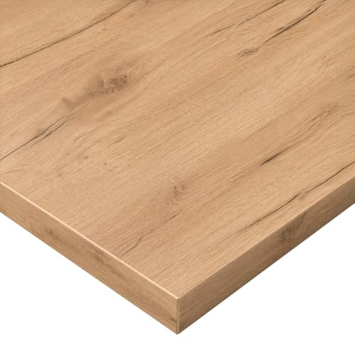 POKAR Bordsskiva 80x80 cm | Skrivbordsskiva Tjocklek 25 mm | Idealisk för litet Skrivbord, Matbord, Bistrobord, Soffbord och DIY | Robust och Stabil Bordsskiva | Tillverkad i Europa | Gold Craft Ek