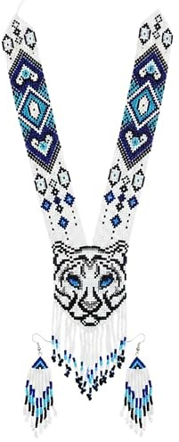 WORLD WIDE GEMS Collana Gerdan ucraina con tigre, perline tradizionali, gioielli ucraini multicolore fatti a mano |WW_UKRN_0870