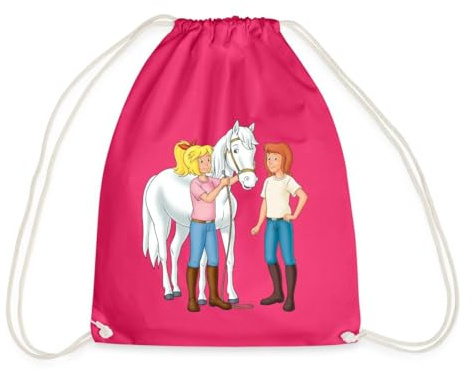 Spreadshirt Bibi Und Tina Kümmern Sich Um Sabrina Turnbeutel, One size, Fuchsia