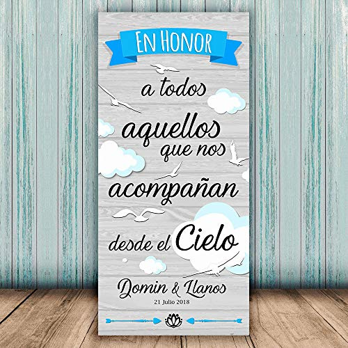 setecientosgramos Decoración Boda | Cartel Boda Cielo | 70cm x 150cm