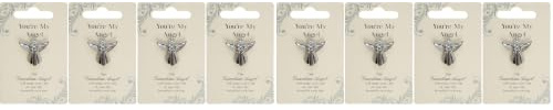 Guardian Angel Silver Finish Angel Badge Broach for You’re my Angel | Lapel Pin with Rhinestone for Women Suit Tuxedo Tie Hat | Gift with Inspirational Message for Friends & Loved Once