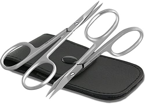 Nagelscheren-Set Komi-Nagelschere und Nagel-Hautschere mit feiner Spitze Maniküre Pediküre Fußagelschere und Fingernagelschere mit Etui