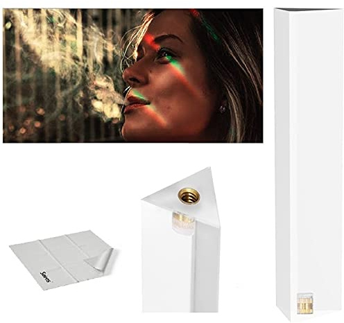 Selens Fotografie Kristall Dreieckig Prisma mit 1/4 Gewindeloch | Professionelle Optik Kristall Glas Prisma, Erstellen Sie Einen Leichten Regenbogeneffekt für Kameraobjektiv, für Fotografen